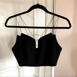 Black Strappy Crop Top